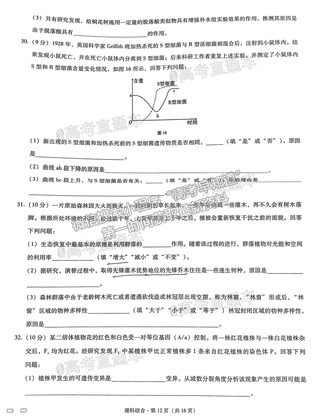 2021云南民族中學(xué)月考八理綜試題及參考答案