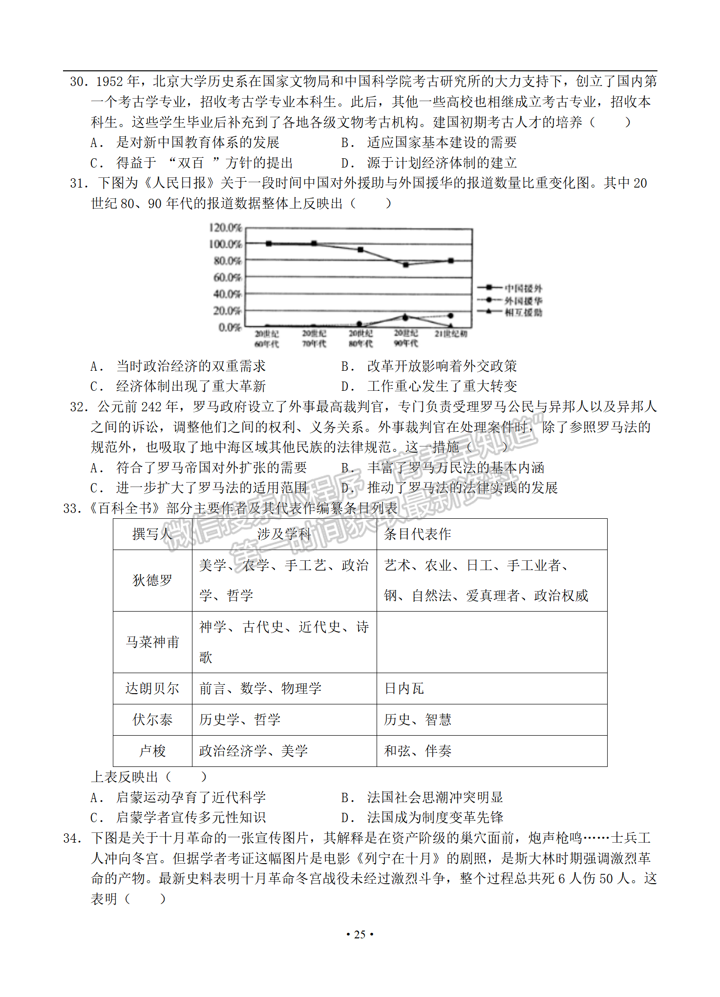 2021屆全國卷Ⅲ高考壓軸卷文綜試題及參考答案