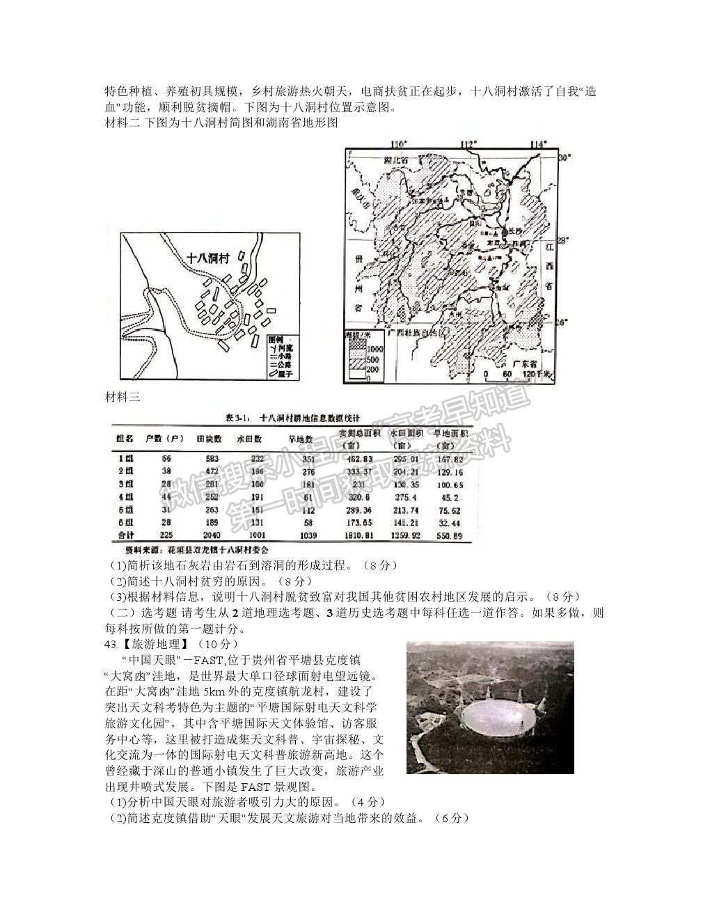 2021安徽師范大學附屬中學高三5月最后一卷文綜地理試題及參考答案