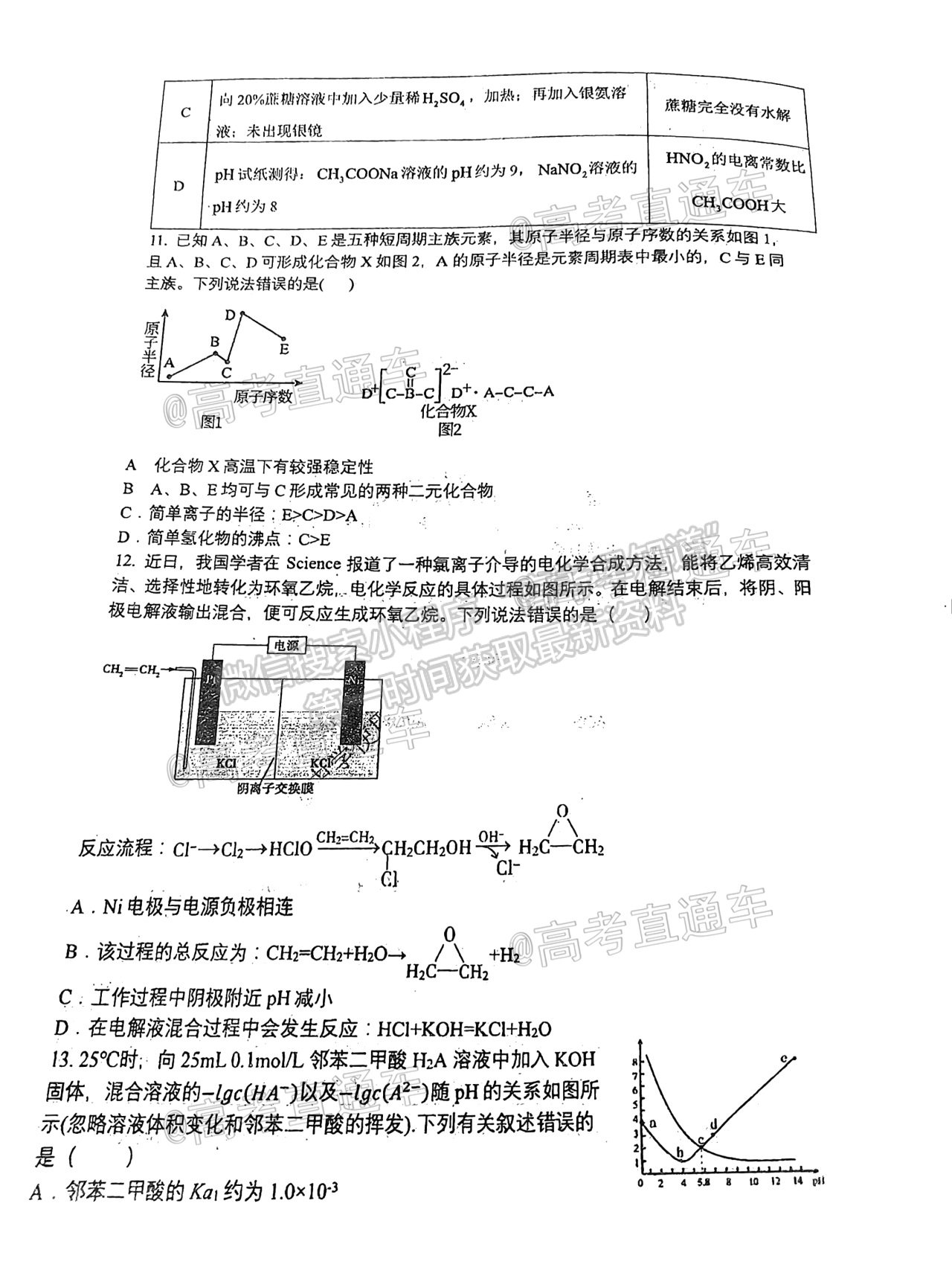 2021成都七中高考熱身考試理綜試題及答案