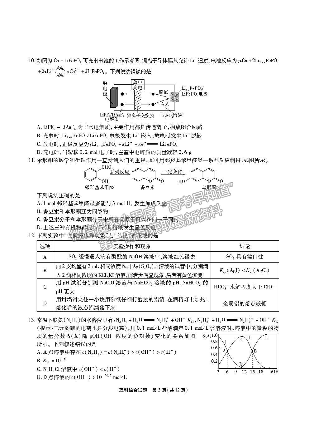 2021合肥市一六八中學(xué)高三5月最后一卷理綜試題及答案