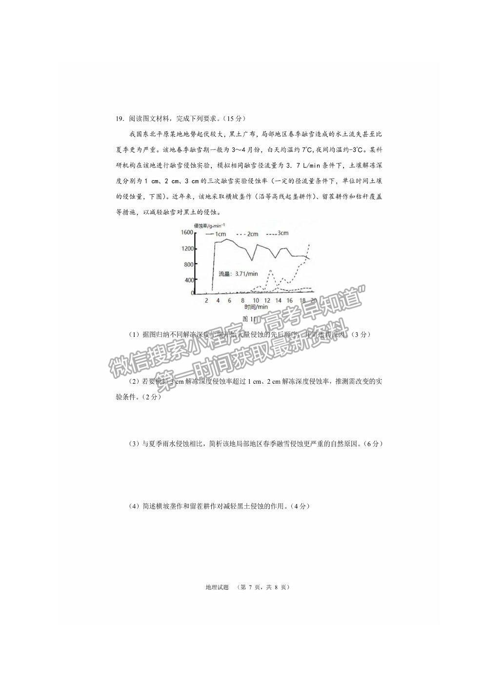 2021長沙長郡中學高三考前沖刺卷地理試題及參考答案