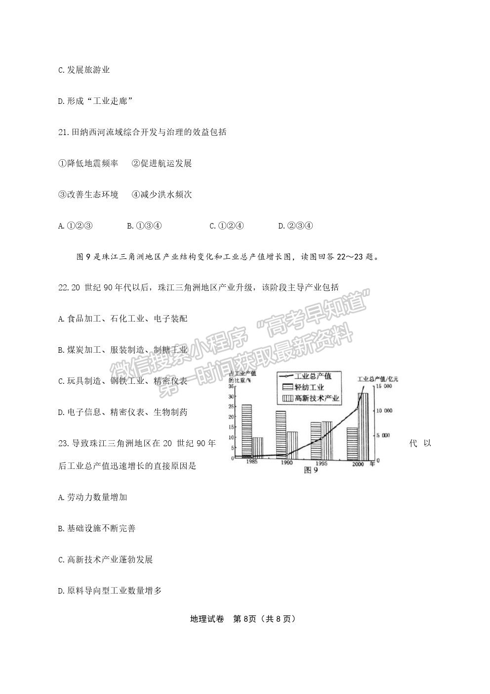 2020年6月福建省高中学业水平合格性考试地理试题及参考答案