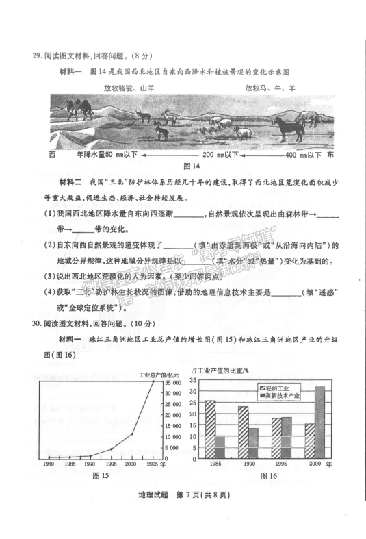 2019年1月福建省高中学业水平合格性考试地理试题及参考答案