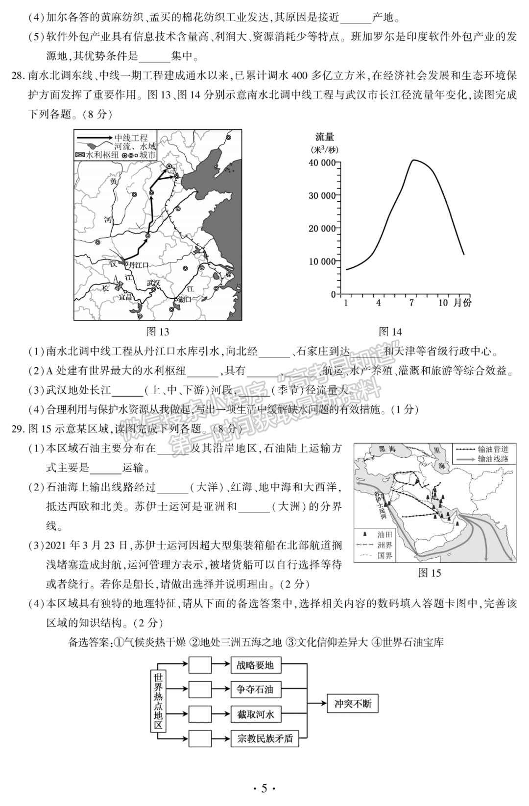 2021年福建中考地理試卷及參考答案（全）