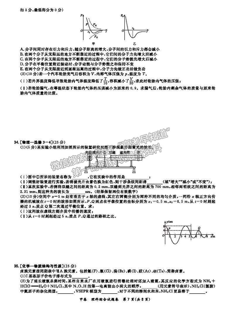 2021屆超級全能生高三全國卷地區(qū)5月聯(lián)考甲卷理綜試卷及參考答案