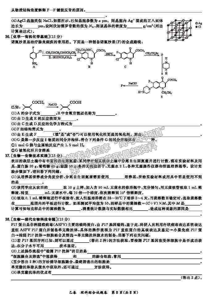 2021超級全能生全國卷高三5月聯(lián)考乙卷理綜試題及答案