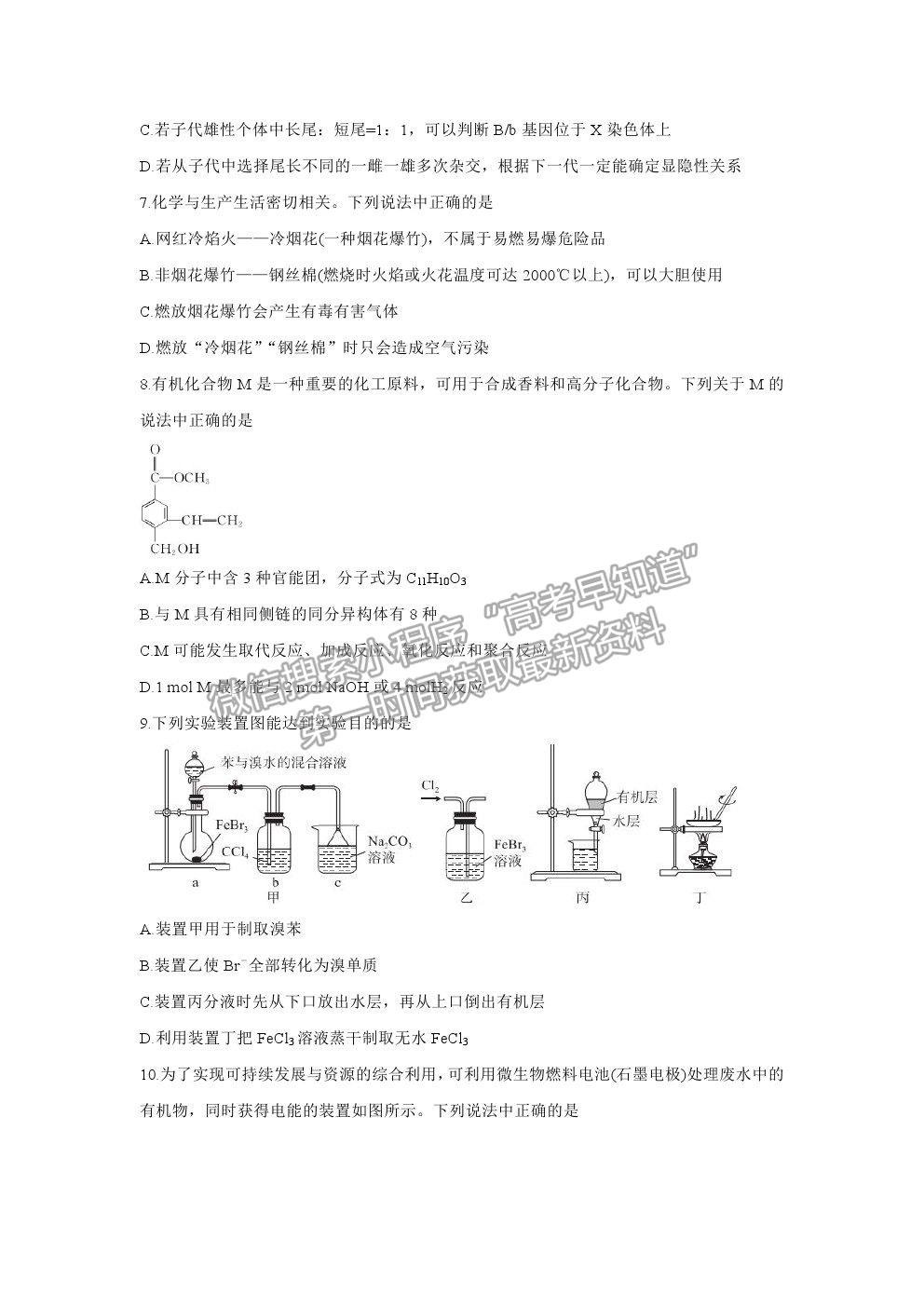 2021超級(jí)全能生全國卷地區(qū)高三4月聯(lián)考甲卷理綜試題及答案