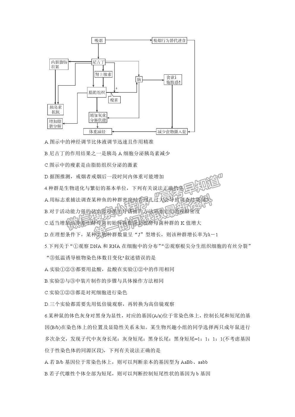 2021超級(jí)全能生全國(guó)卷地區(qū)高三4月聯(lián)考甲卷理綜試題及答案