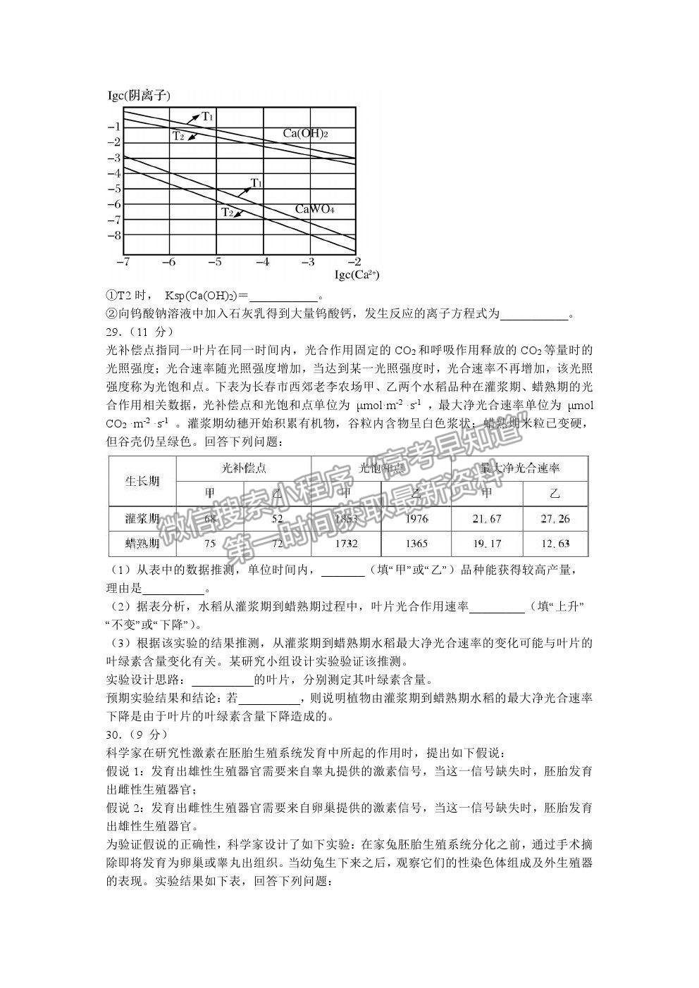 2021吉林省東北師范大學(xué)附中高三五模理綜試卷及答案