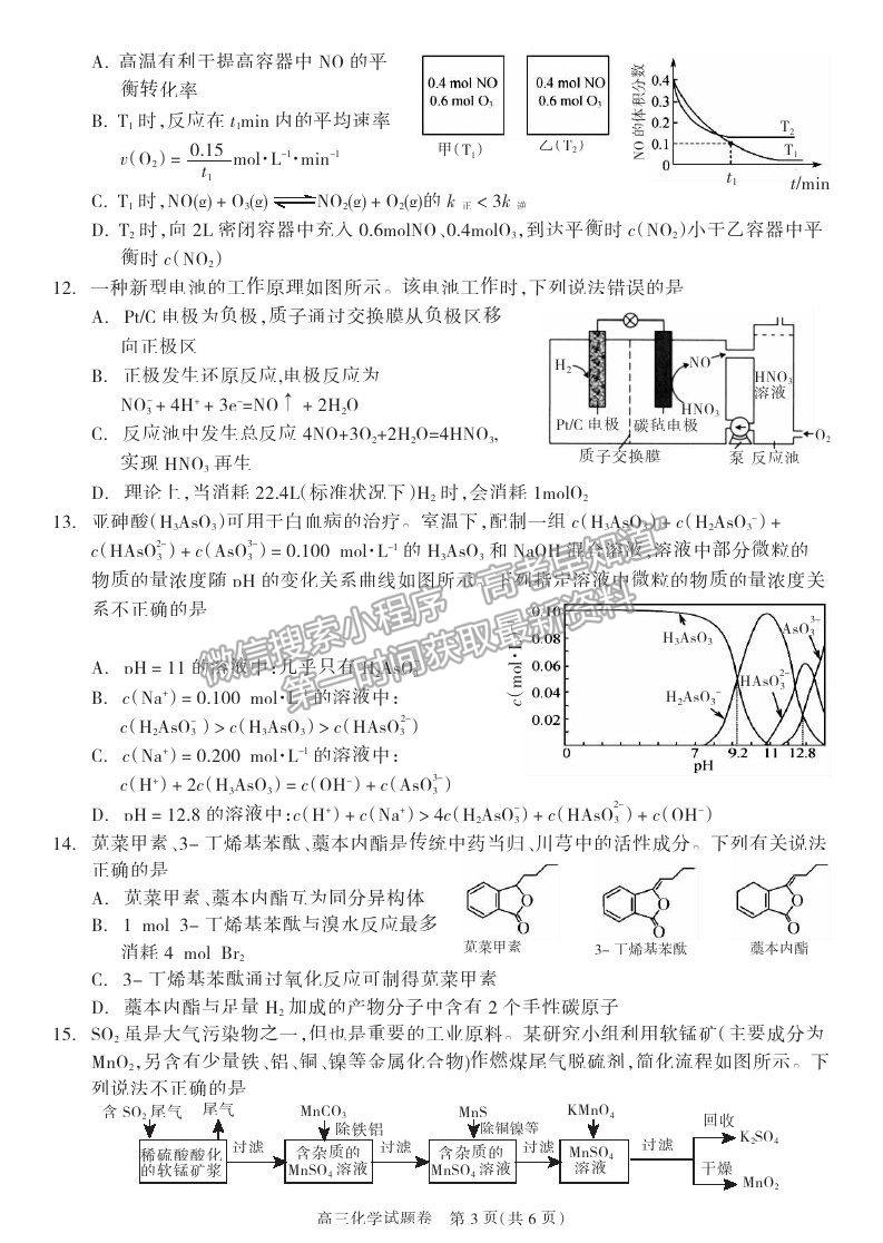 2021湖南省邵陽市新邵縣高三新高考適應(yīng)性考試化學(xué)試卷及答案