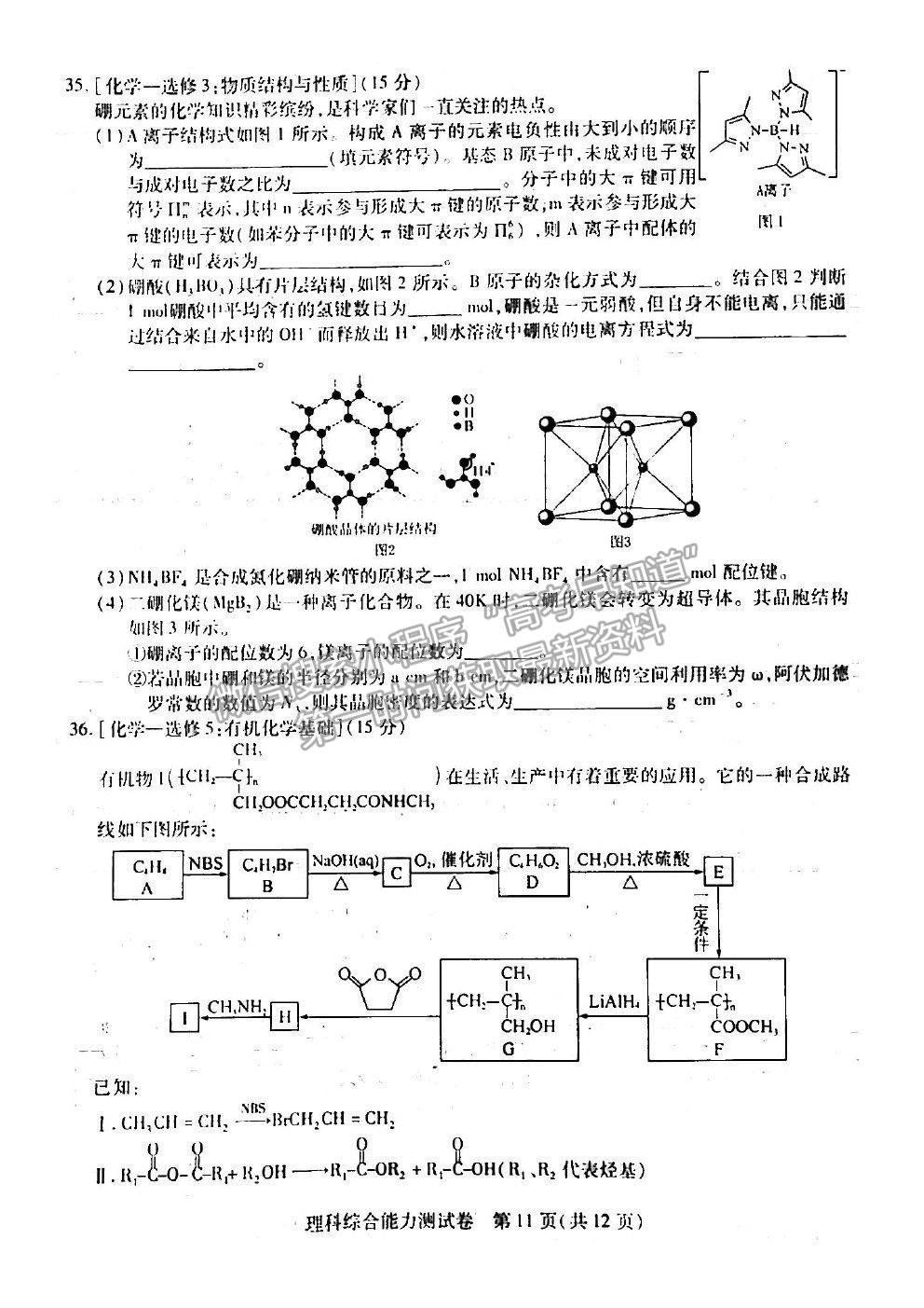 2021東北三省三校四模理綜試題及參考答案