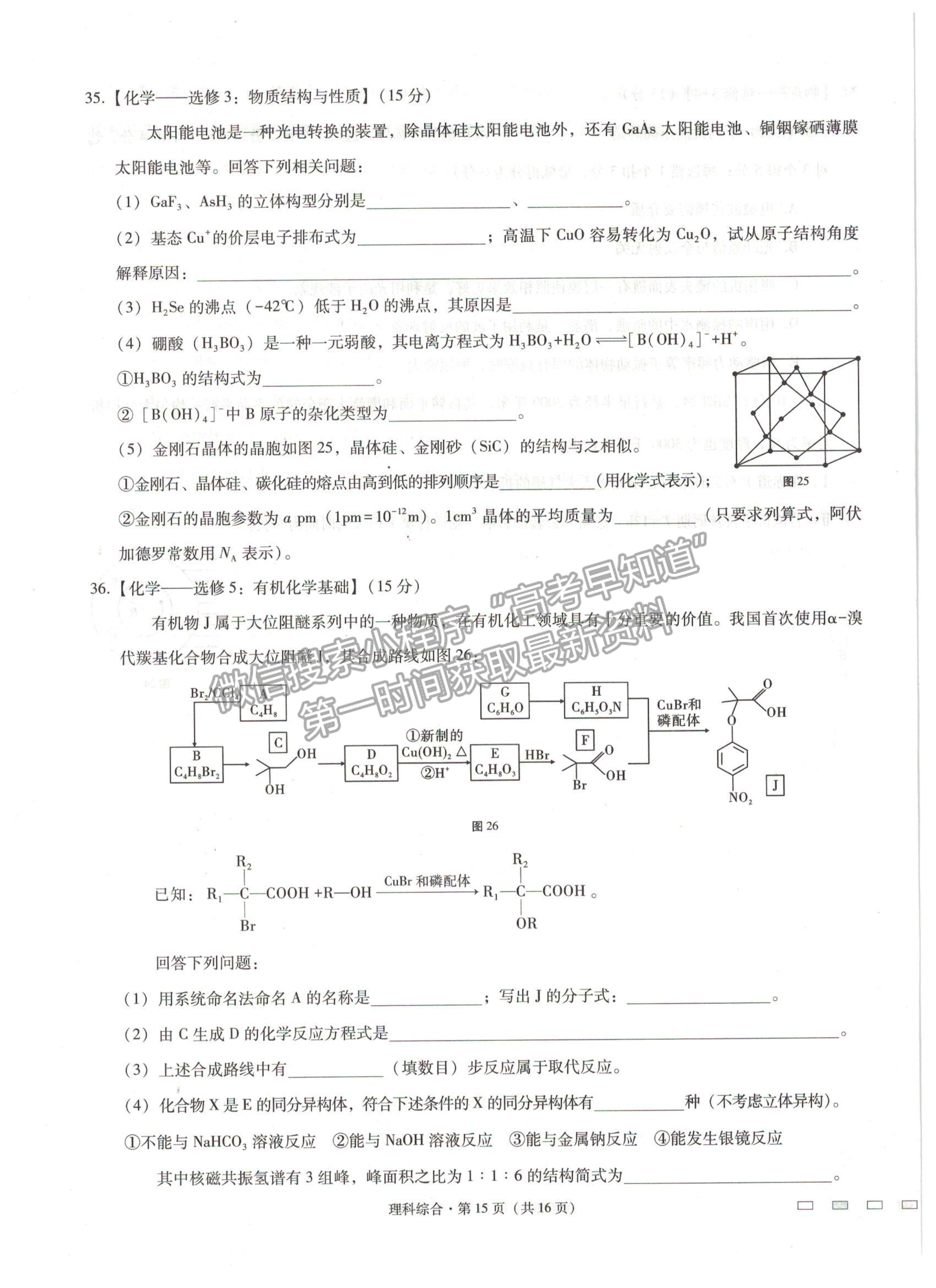 2021貴陽一中高考適應(yīng)性月考（五）理綜試題及參考答案