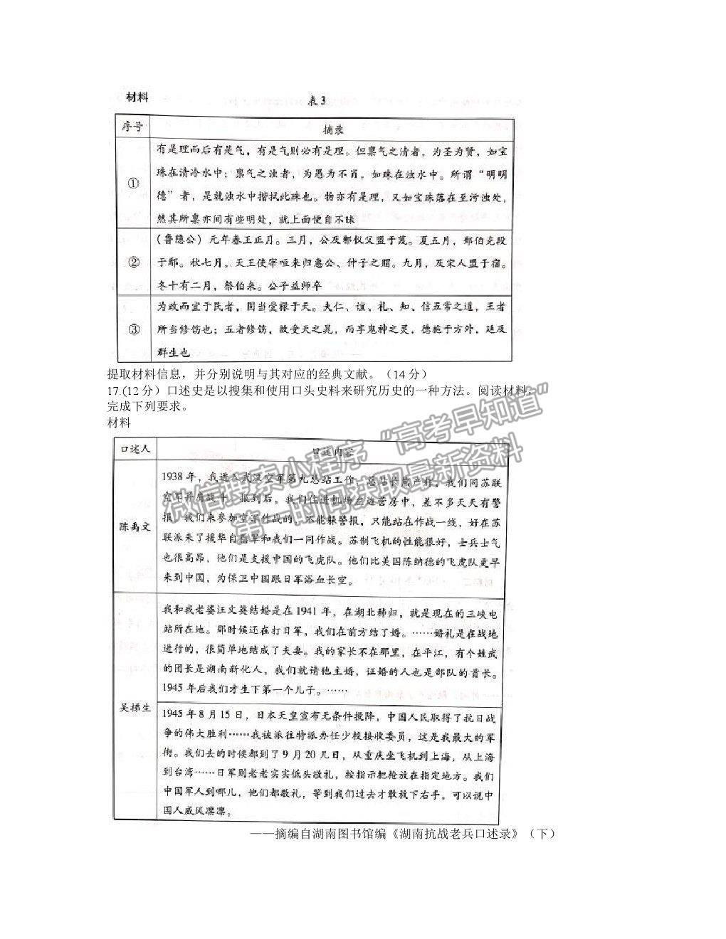 2021福建名校聯(lián)盟優(yōu)質(zhì)校高三聯(lián)考歷史試題及參考答案