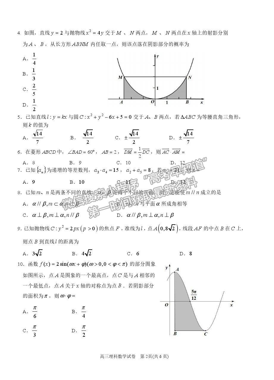 2021貴州省凱里一中高三模擬考試《黃金三卷》理數(shù)試題及參考答案