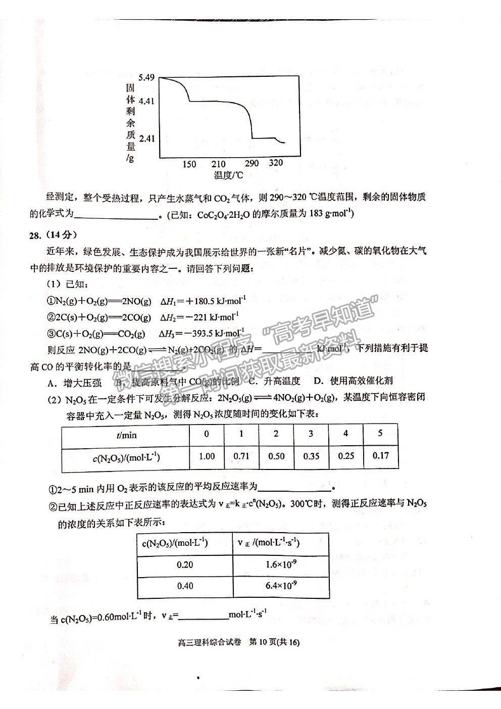 2021貴州省凱里一中高三模擬考試《黃金三卷》理綜試題及參考答案