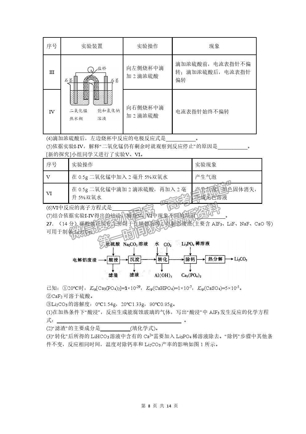 2021四川省內(nèi)江六中高三6月仿真考試?yán)砭C試題及參考答案