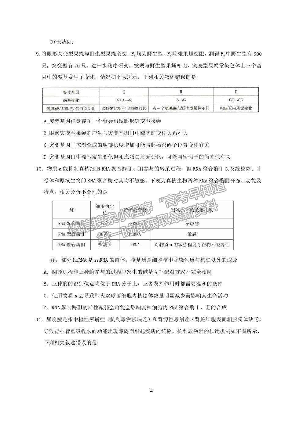 2021江蘇省連云港市高三考前模擬（一）生物試題及答案