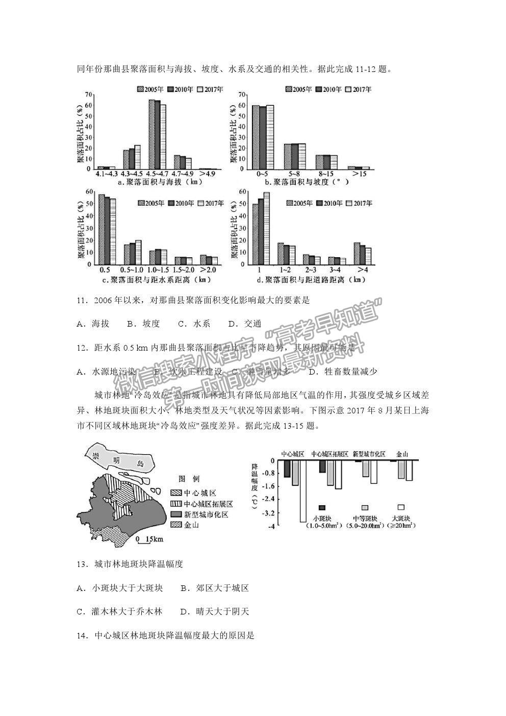 2021重慶市西南大學(xué)附中高三下學(xué)期第六次月考地理試題及參考答案