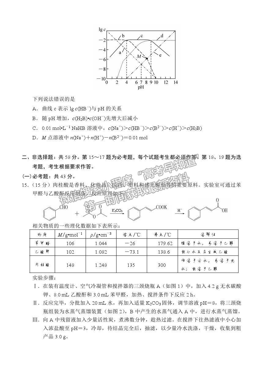 2021重慶市西南大學附中高三下學期第五次月考化學試題及參考答案