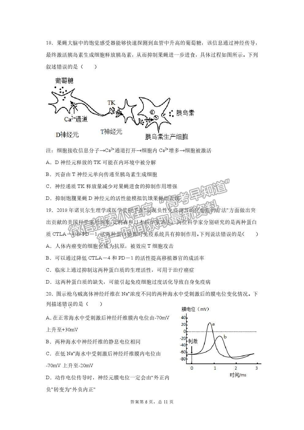 2021安徽省肥東縣二中高二下學(xué)期期末考生物試題及參考答案