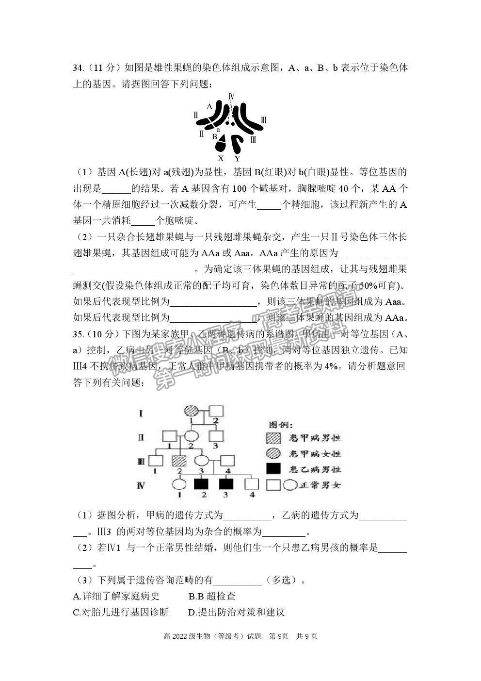 2021重慶市南開中學高二上學期期中考生物試題及參考答案