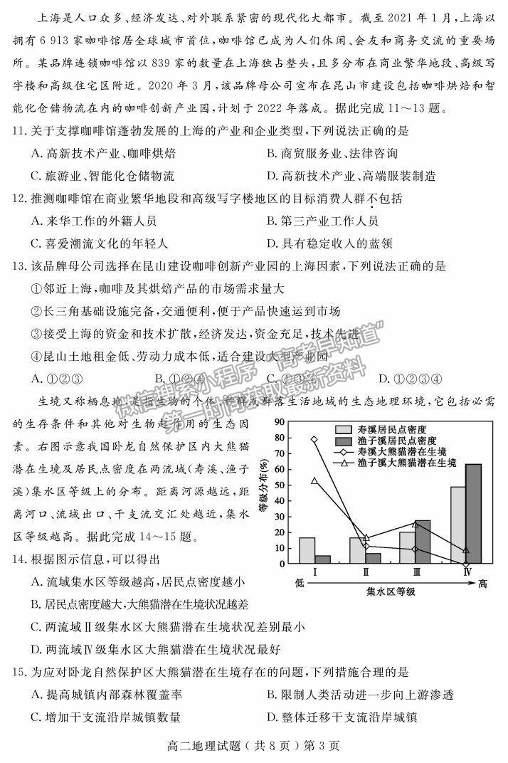 2021山東省聊城市高二下學(xué)期期末考地理試題及參考答案