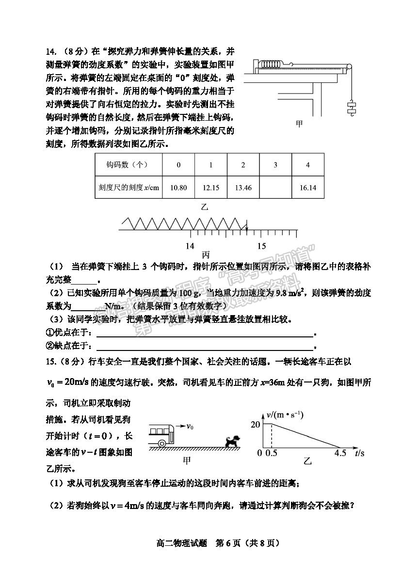 2021淄博市高二下學(xué)期期末考物理試題及參考答案