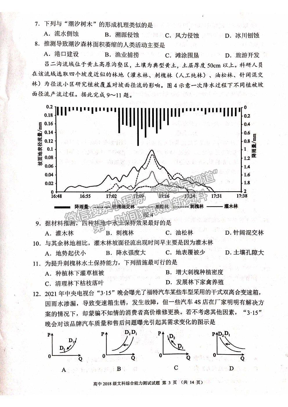 2021蓉城名校聯(lián)盟高三第三次聯(lián)考文綜試題及參考答案