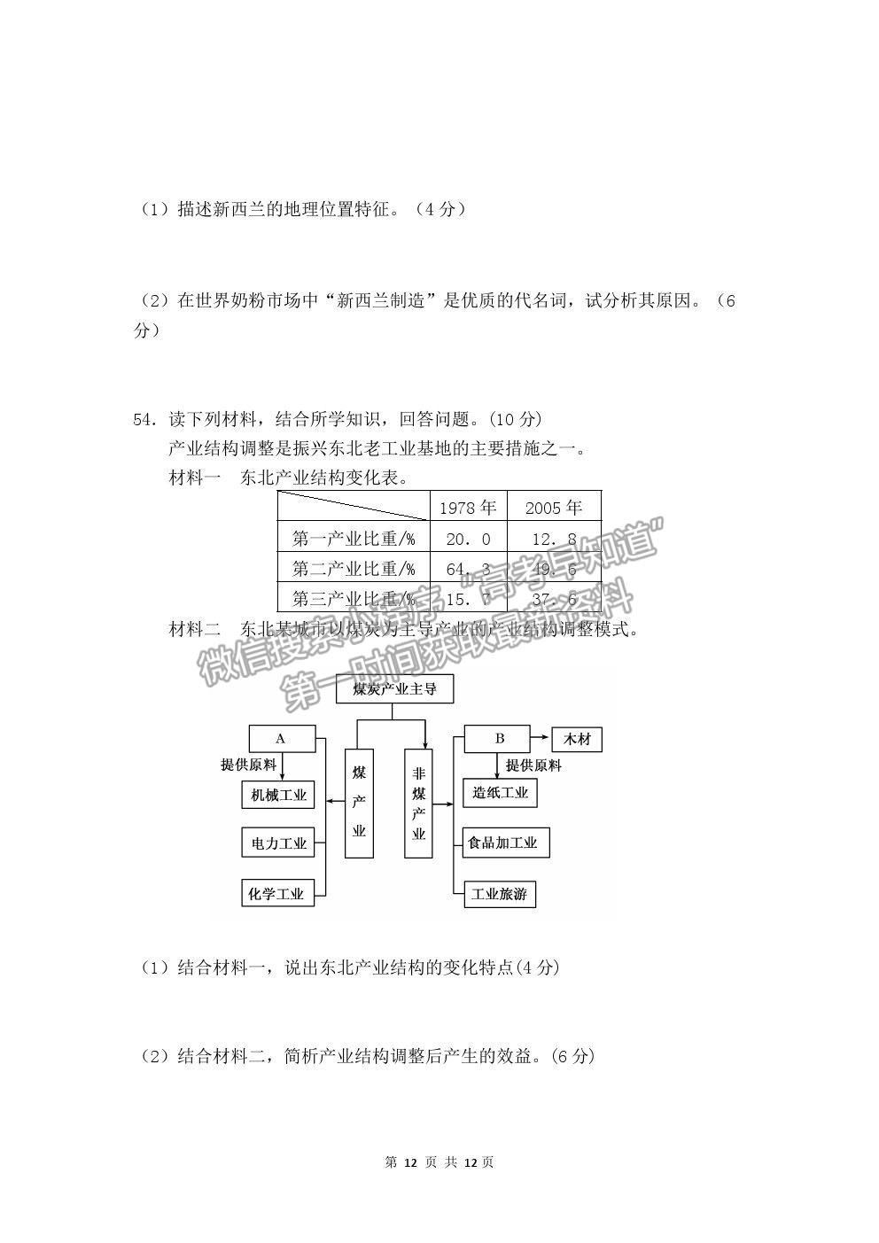 2021福州一中高二上學期期中考試地理試題及參考答案