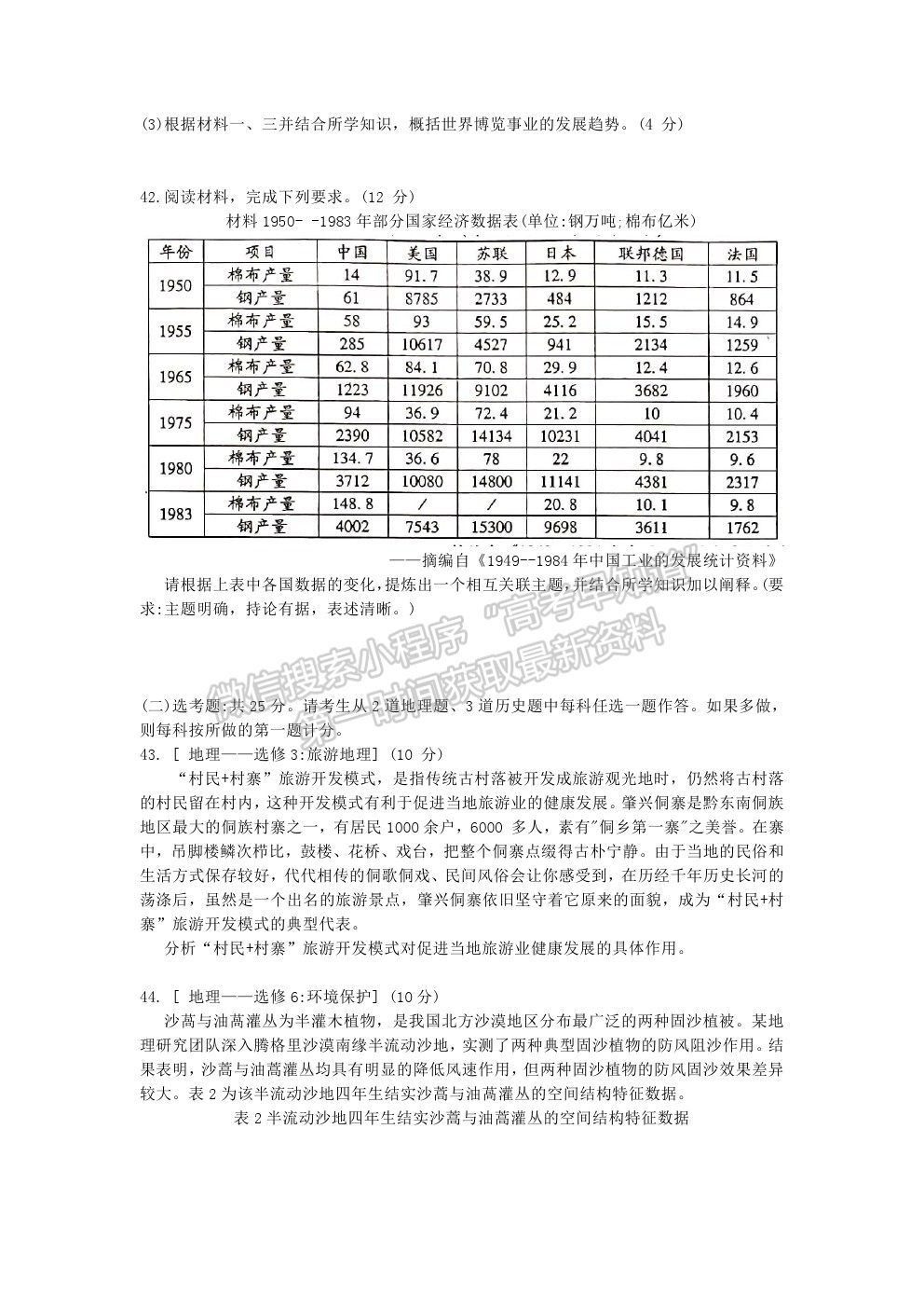 2021廣西玉林市高二下學(xué)期期末教學(xué)質(zhì)量監(jiān)測文綜試卷及答案