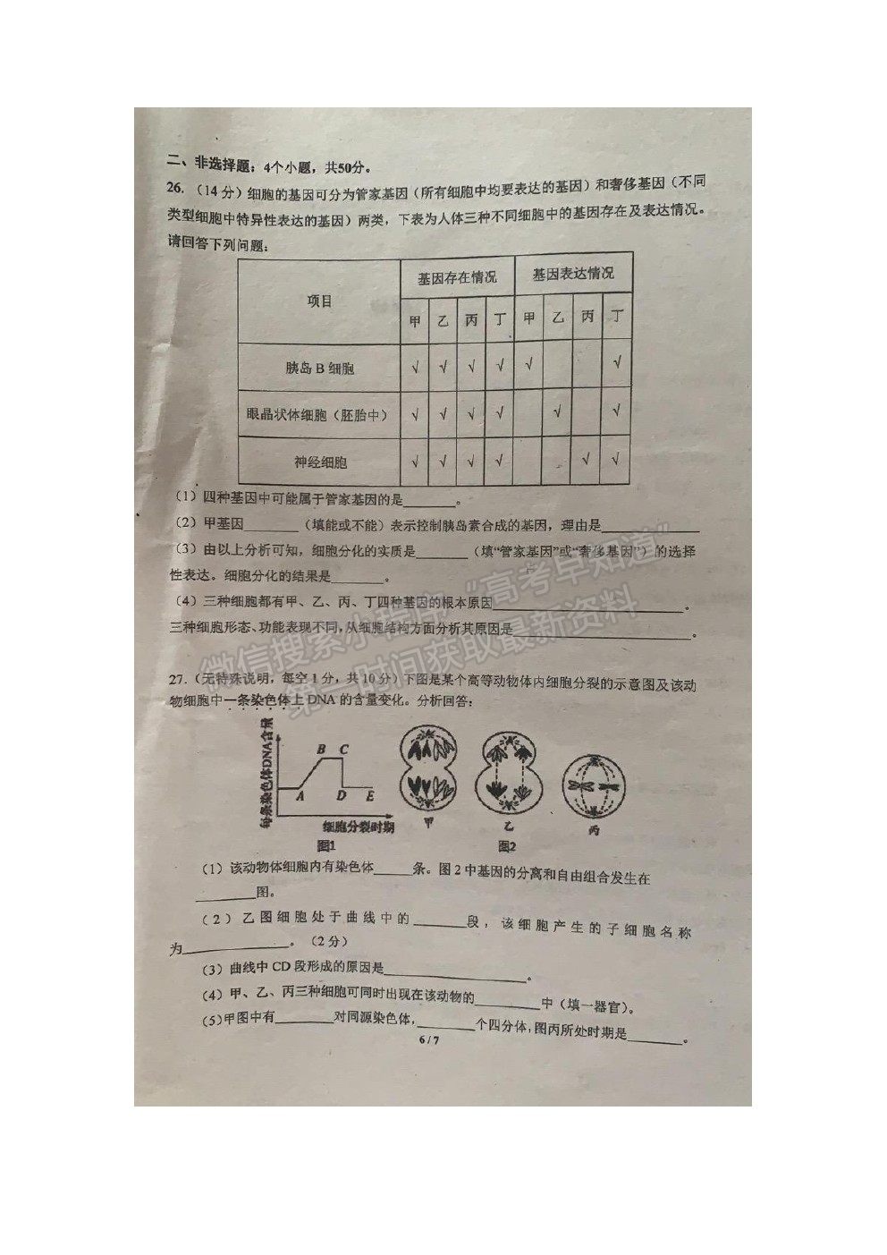 2021廣東省順德市李兆基中學(xué)高一下學(xué)期期中考試生物試卷及答案