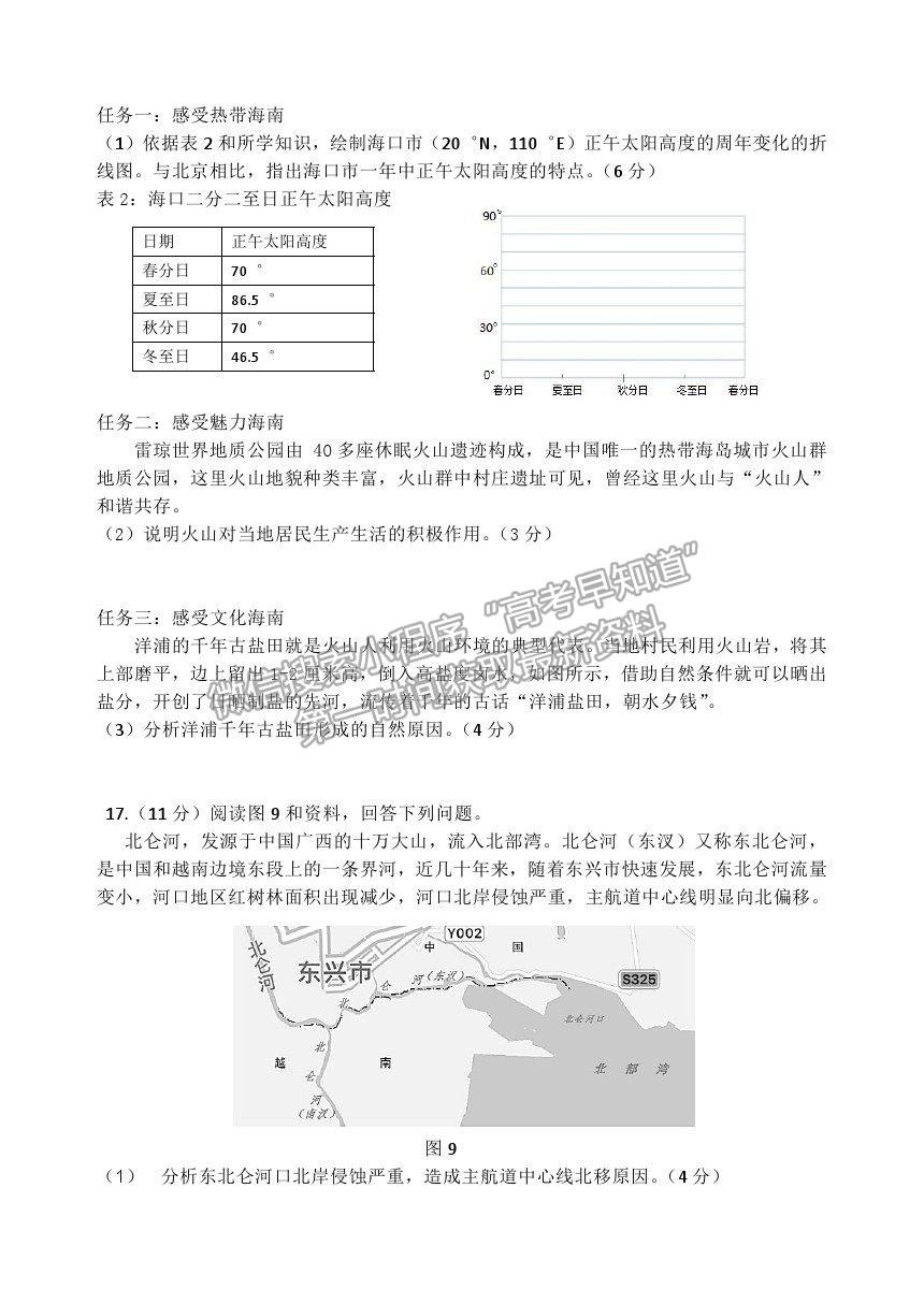 2021北京市延慶區(qū)高考一模地理試卷及答案