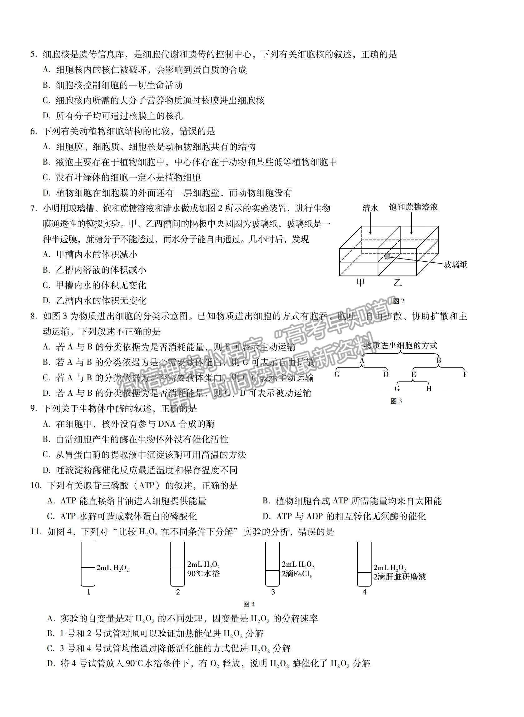 2021云南省尋甸回族彝族自治縣民族中學(xué)高一下學(xué)期第三次月考生物試卷及答案