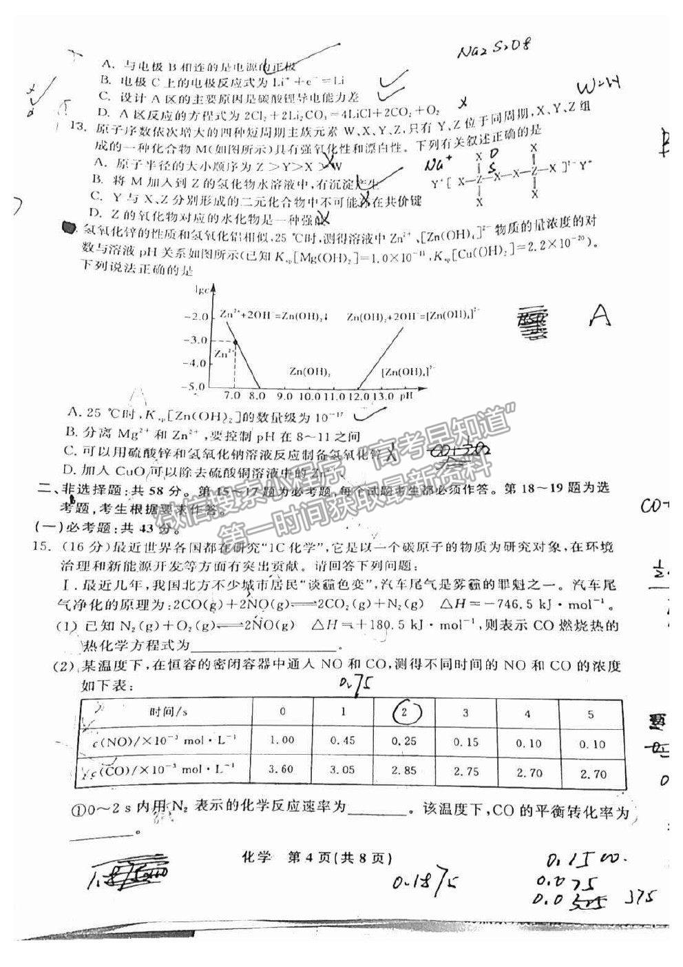 2022江西智學聯(lián)盟體高三聯(lián)考化學試卷及答案