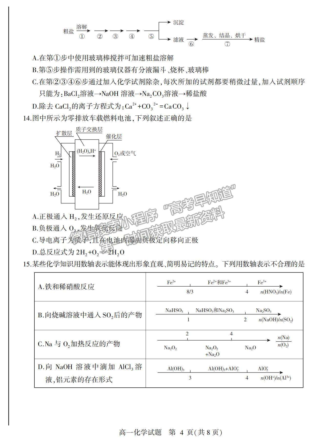 2021山東省臨沂市蘭山區(qū)、蘭陵縣高一下學(xué)期期中考試化學(xué)試卷及答案