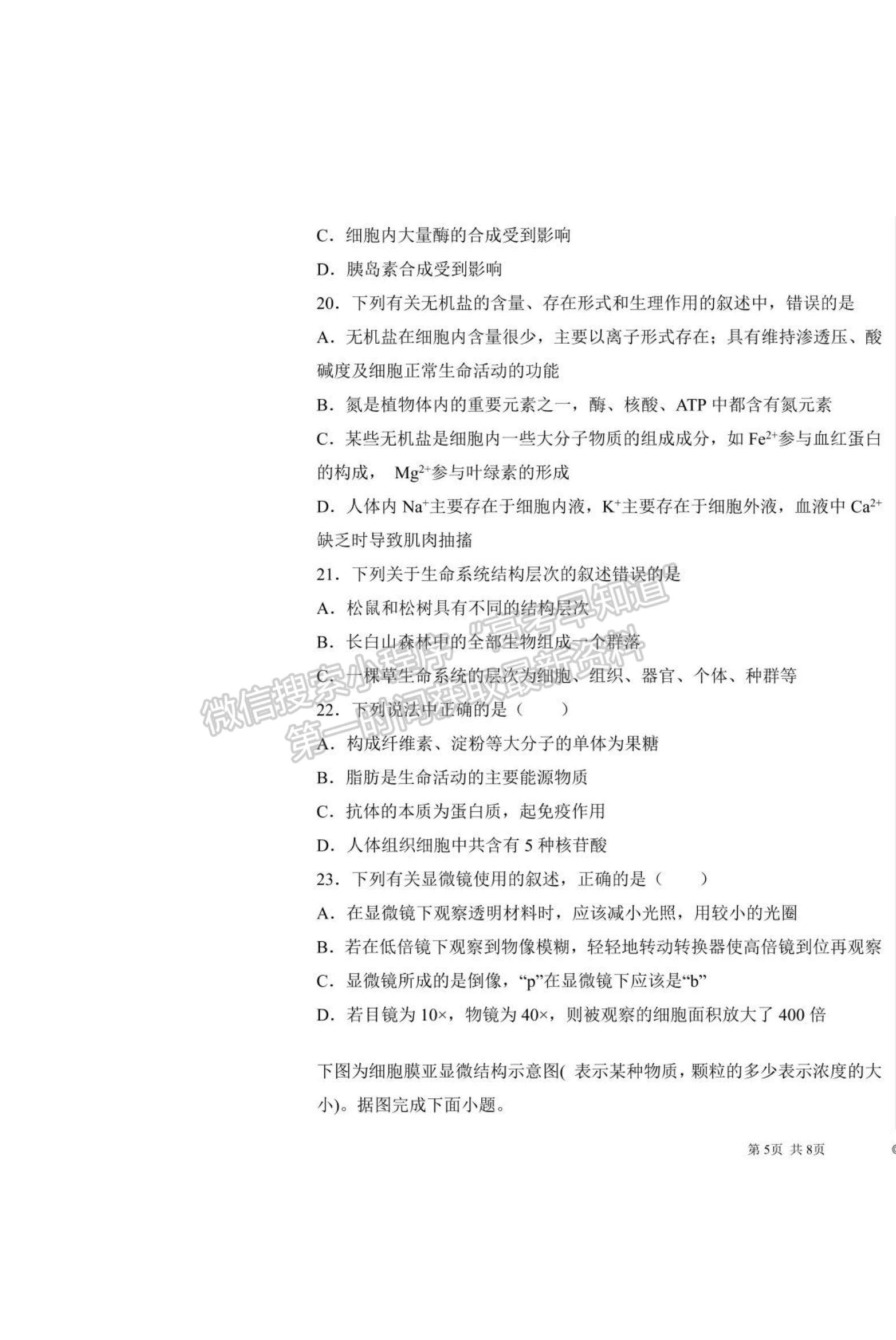 2021河南省商丘市柘城縣柘城第四高級中學(xué)高二下學(xué)期期末考試生物試題及答案