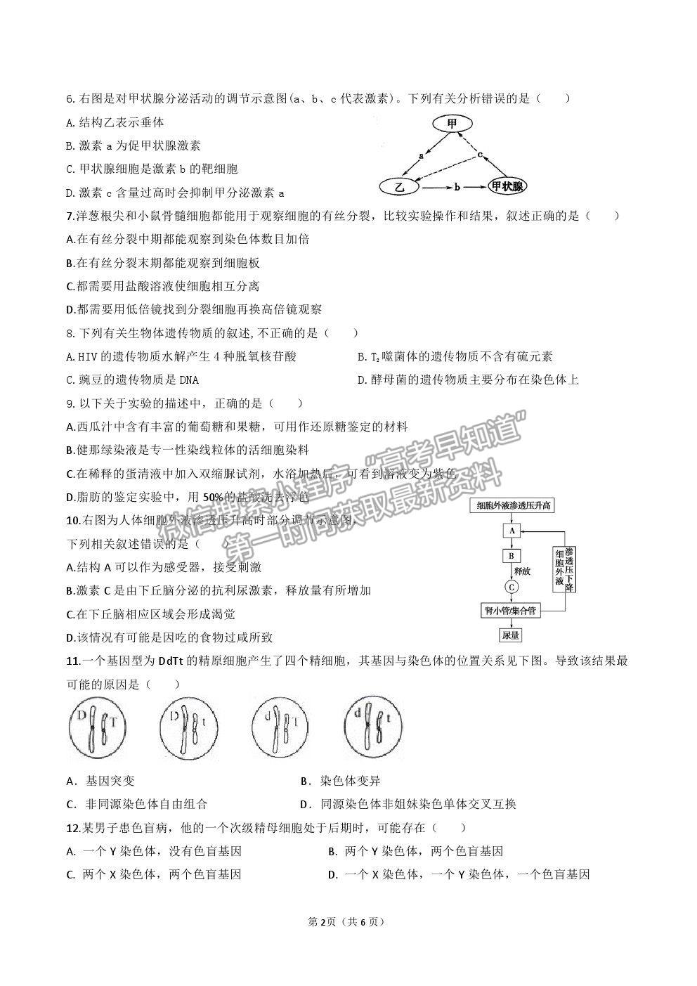 2021廣東省揭陽市揭西縣河婆中學(xué)高二上學(xué)期第一次月考生物試卷及答案