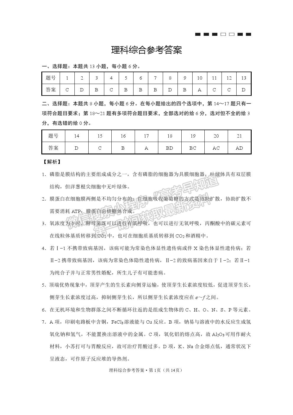 2022云師大附中高三第二次聯(lián)考理綜試題及參考答案