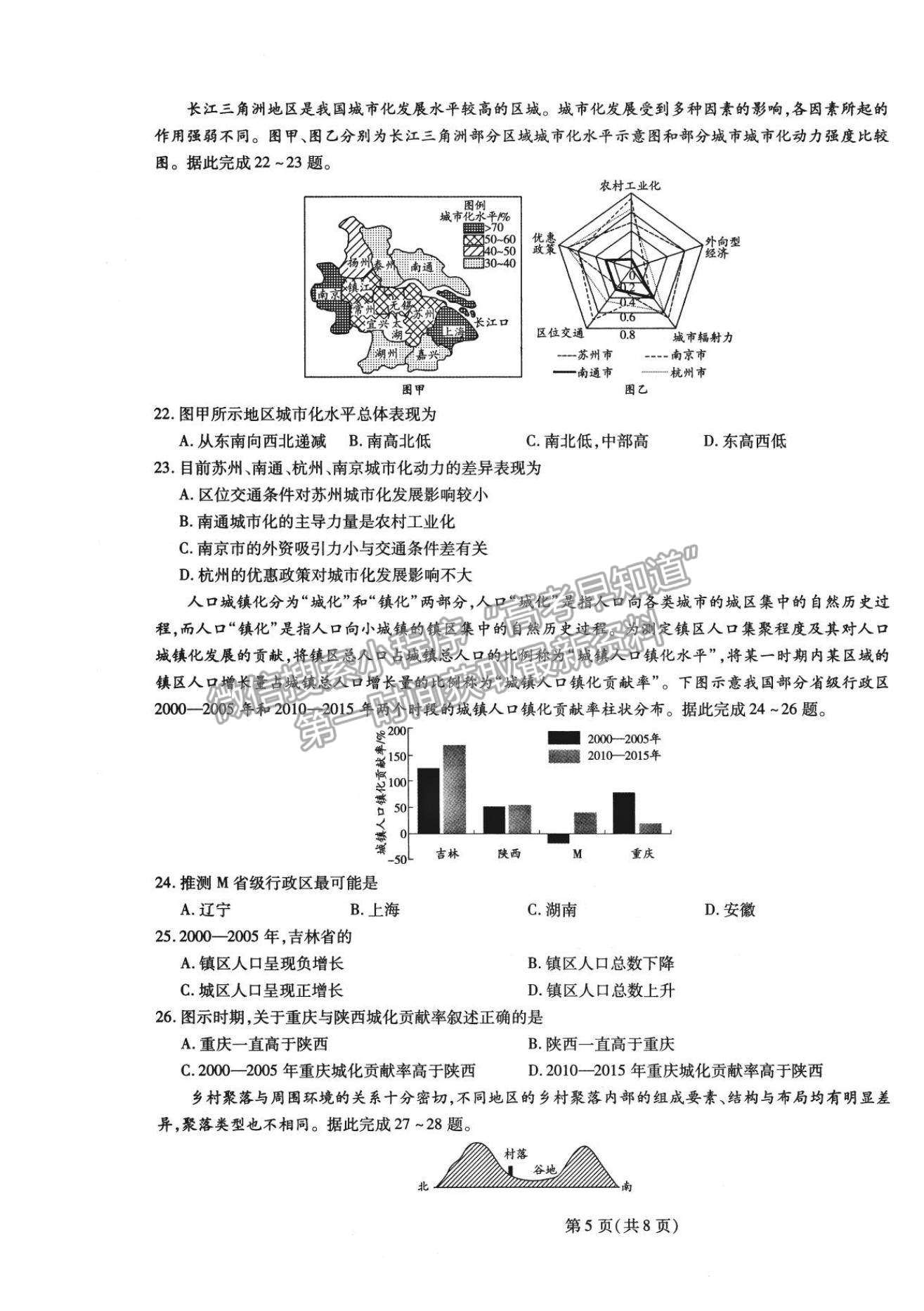 2021合肥六中高一下學(xué)期期中考試地理試題及答案