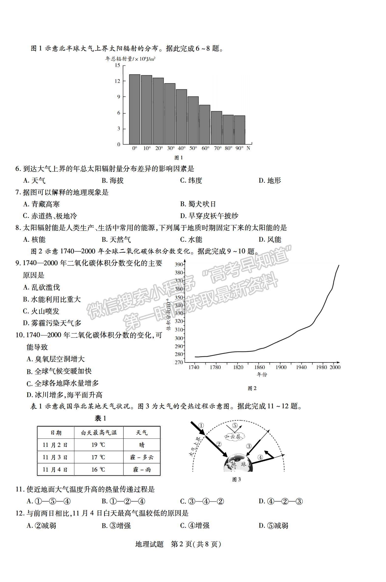 2021合肥六中高一上學期期末考試地理試題及答案