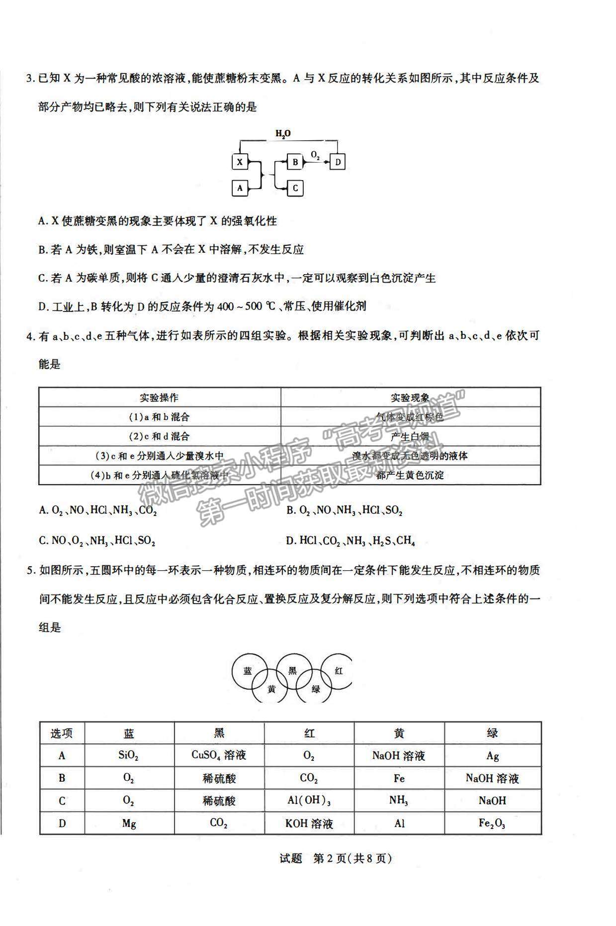 2021合肥六中高一下學(xué)期期中考試化學(xué)試題及答案