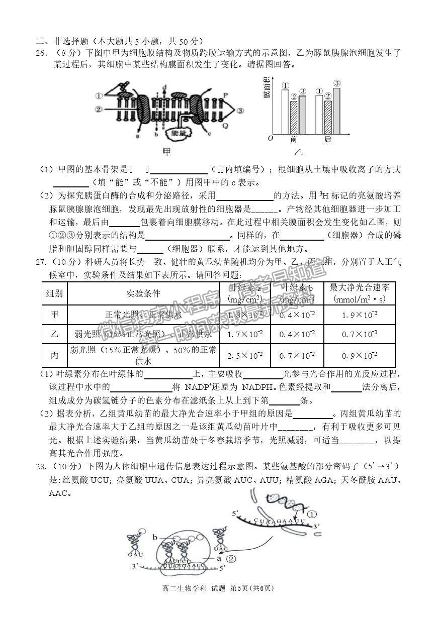 2022浙江省“精誠(chéng)聯(lián)盟”高二上學(xué)期返?？荚嚿镌囶}及答案