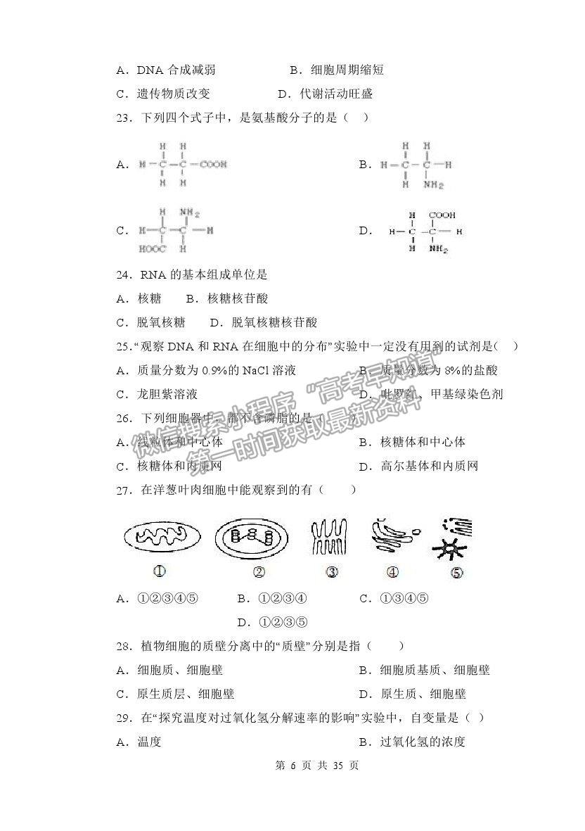 2022齊齊哈爾三立高級中學(xué)高三上學(xué)期開學(xué)考試生物試題及答案