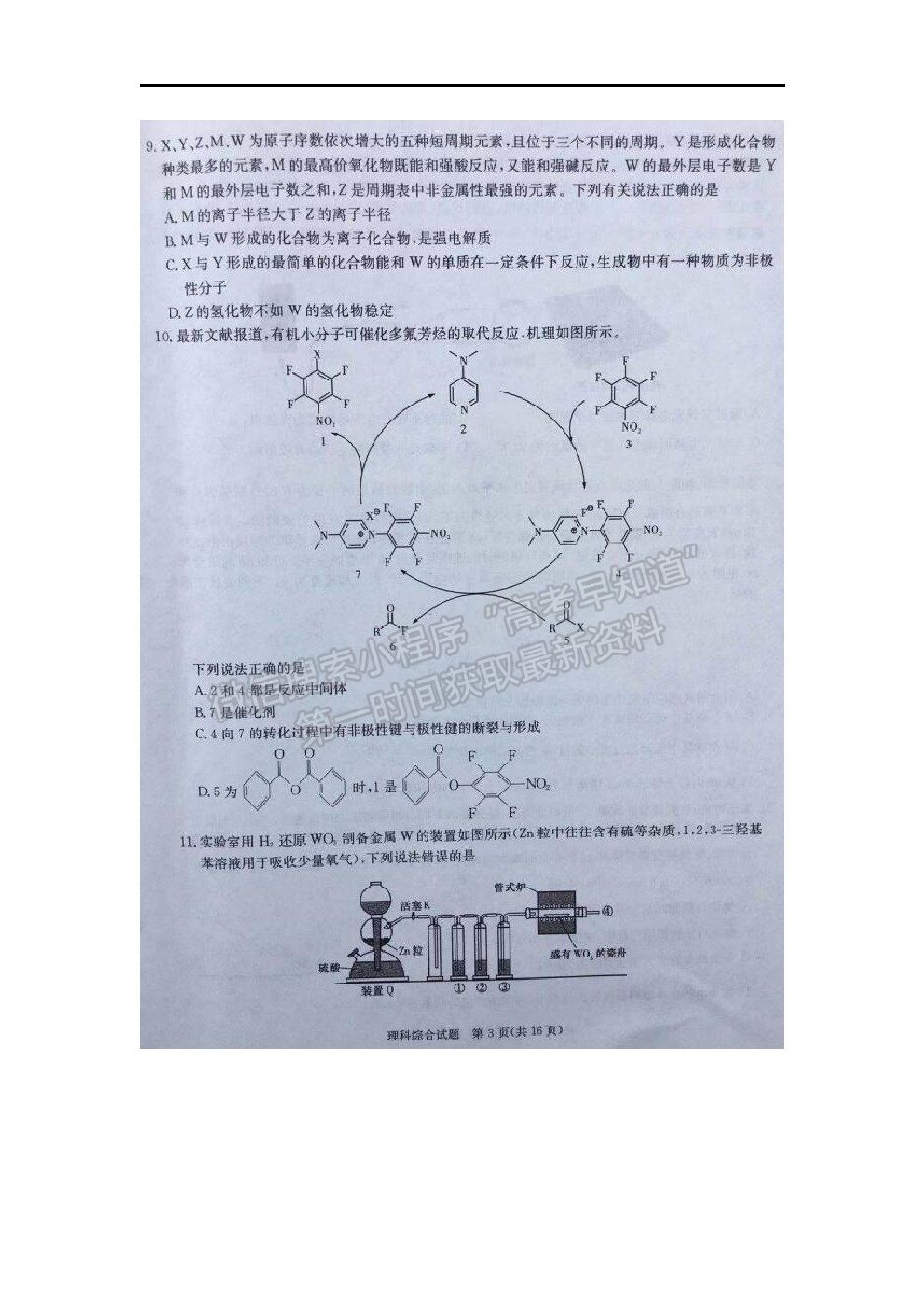 2022廣西名校高三上學期月考一（入學摸底考試）理綜試題及答案