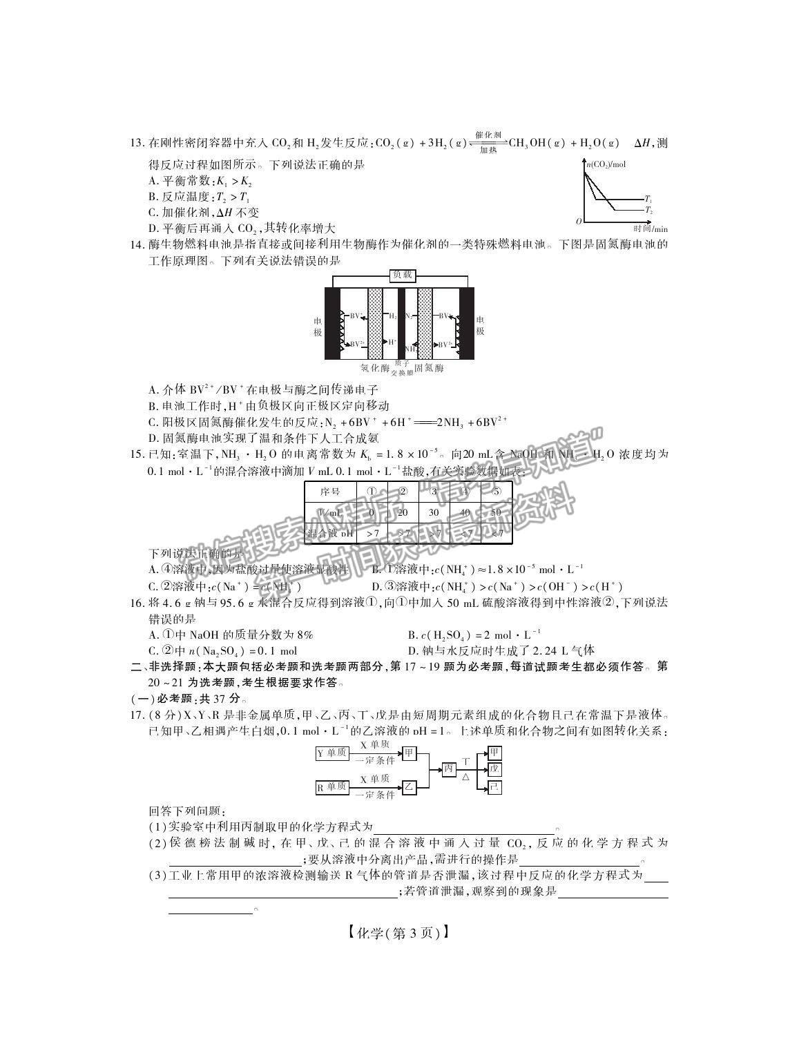 2022江西省贛撫吉名校高三上學期8月聯(lián)合考試化學試題及答案