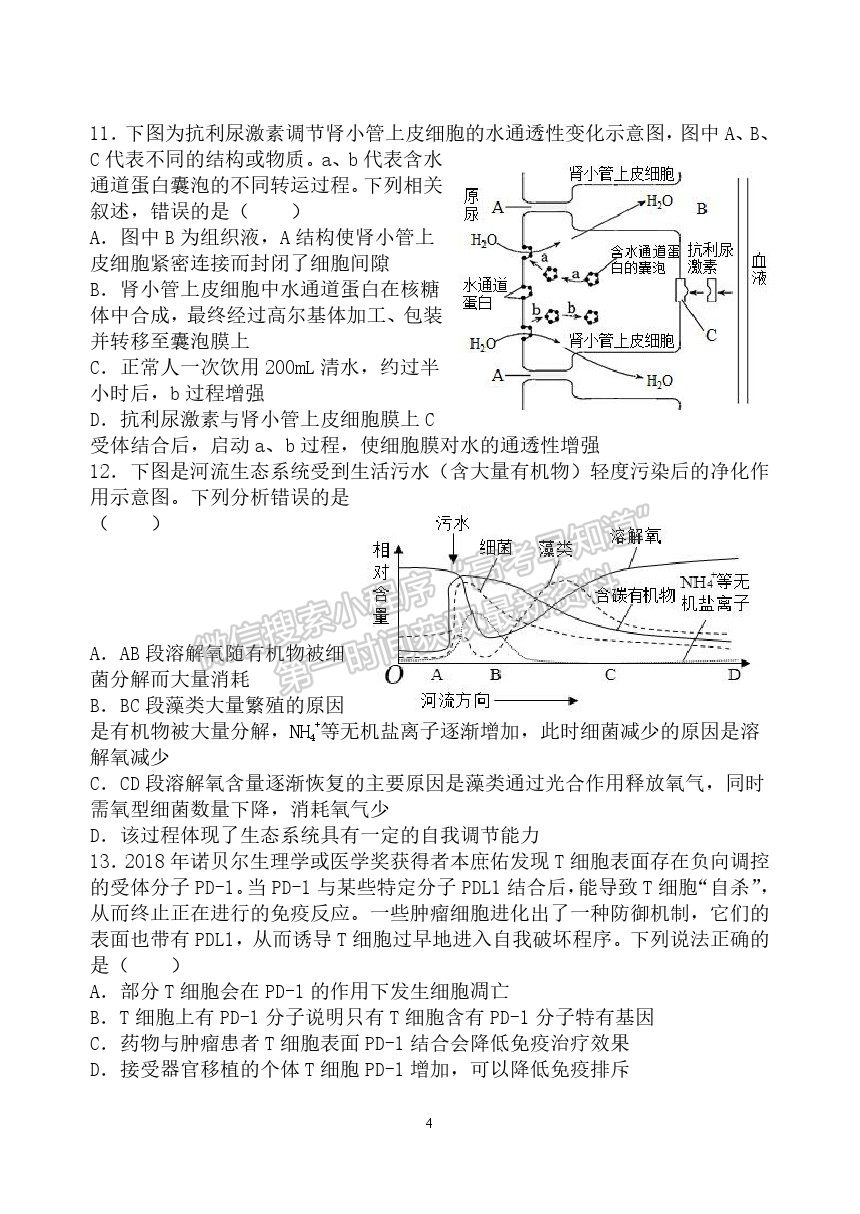 2022武漢二中高三上學(xué)期暑期模擬生物試題及答案