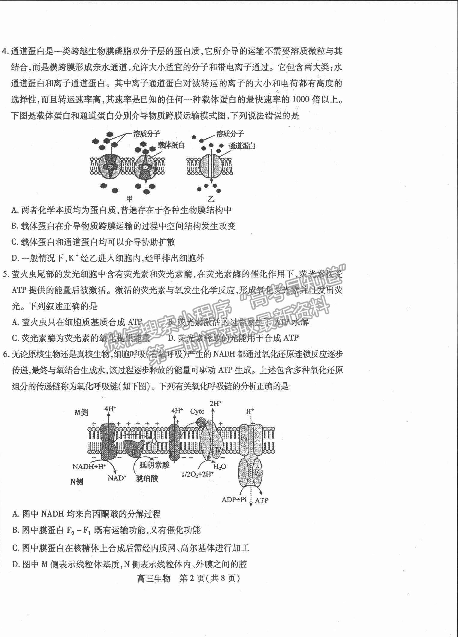 2022內(nèi)蒙古包頭市高三上學(xué)期起點調(diào)研考試生物試題及參考答案