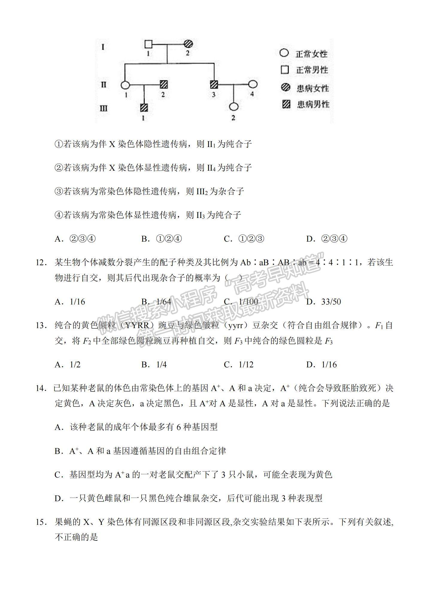 2021重慶市西南大學(xué)附中高二下學(xué)期期中考試生物試題及參考答案