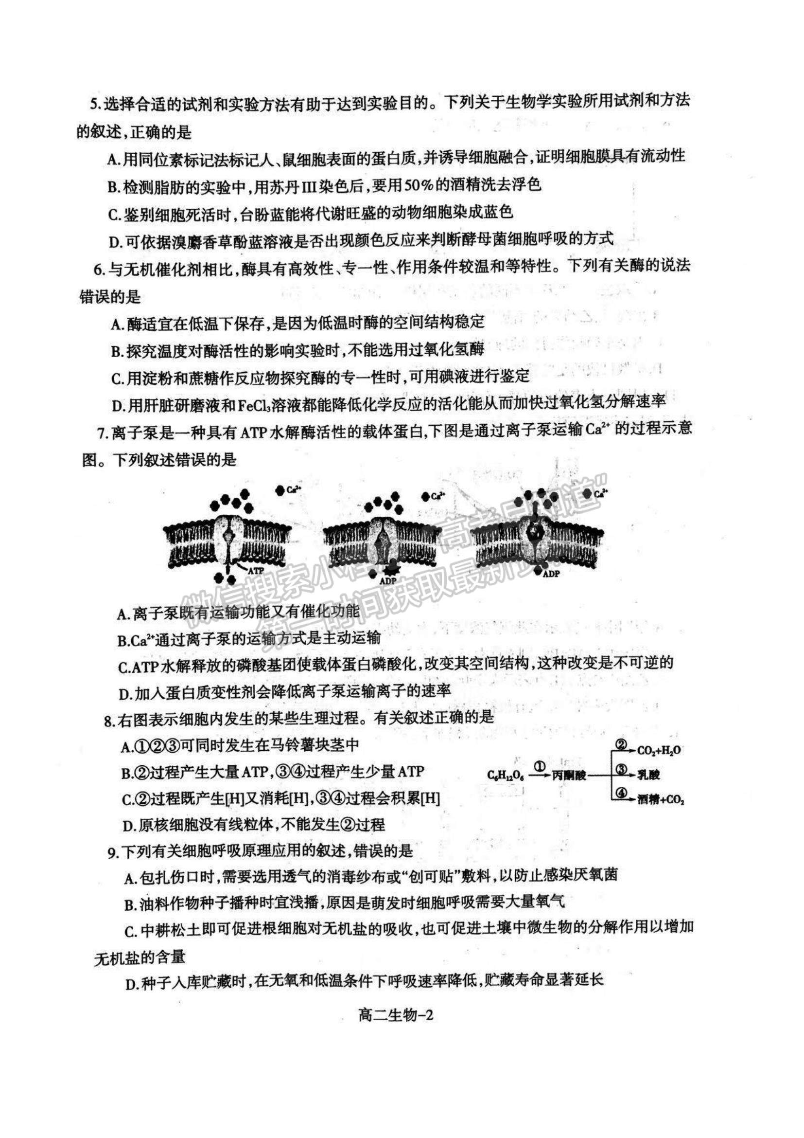 2021遼寧省協(xié)作校高二下學期期末考試生物試題及參考答案